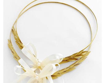 Handmade Gold Plated Olive Leaf Wedding Stefana Crowns