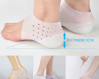 Height Increase Insole -Lift Height Increase Insoles-Silicone Socks-Adjustable Insoles-Invisible Heel Lift Pads- Invisible Heel Lift Pads