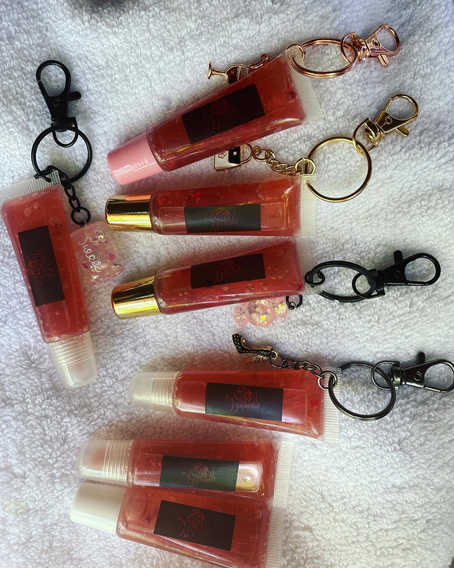 Cherry Lip Gloss with keychain Etsy
