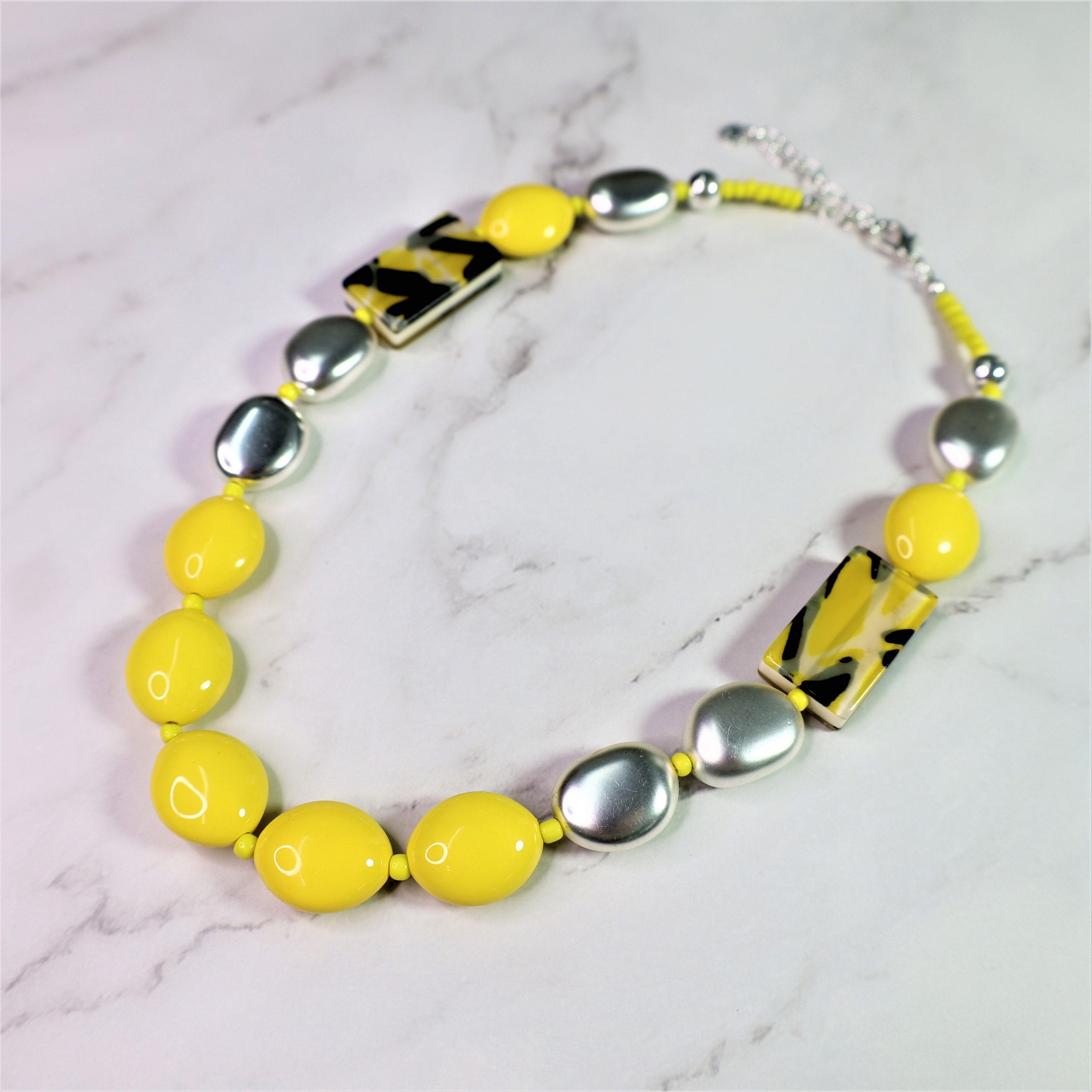 Big Yellow Clay Beads,2 Big Yellow Pebble Beads,golden Clay Beads