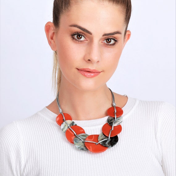 Funky Chunky Colourful Short Statement Necklace – Aurora's Array
