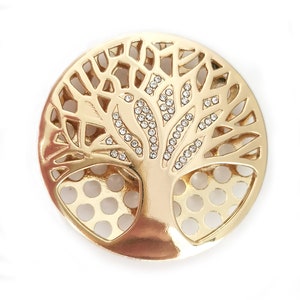 Gold color Tree of life Magnetic brooch-Diamante brooch-Multi Purpose brooch-brooch for Scarves,Shawls-Magnetic bag charm-Diamante bag charm