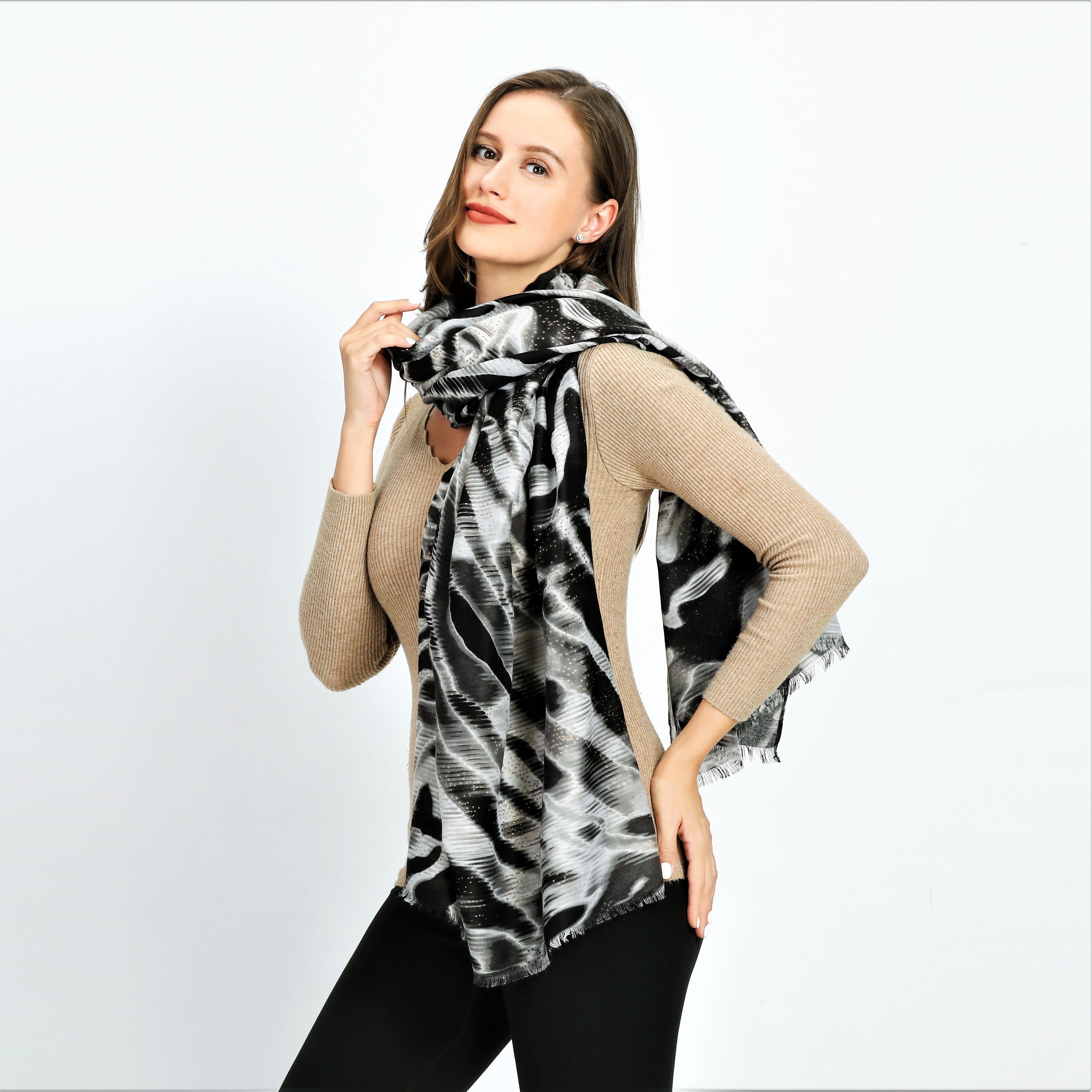zebra print scarf womens