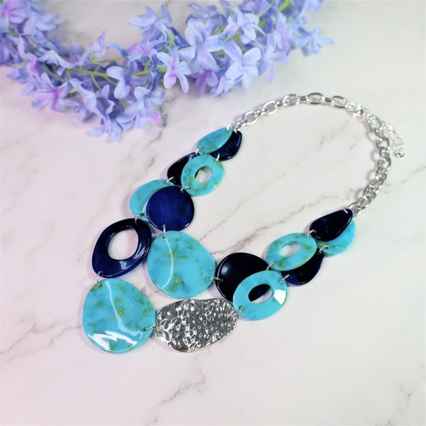 Black & Navy Acrylic Necklace main image 1