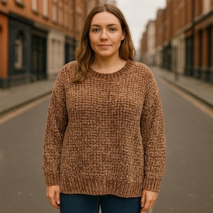 Plus Size 12-24 Cozy Chenille Velvet Ladies Oversized Super Soft Jumper