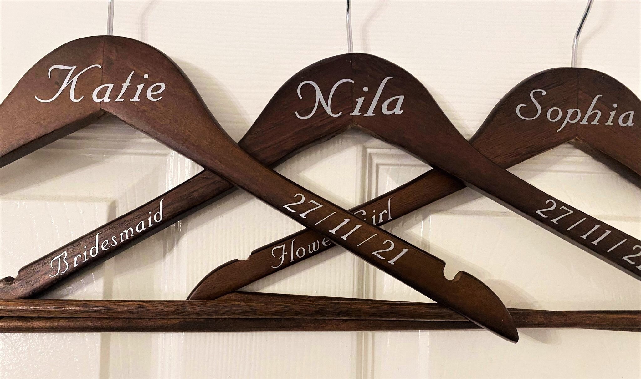 Personalised Wedding Clothes Hangers. Name Role and Date Etsy