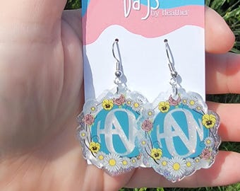 Hanson Floral Logo Dangle Earrings | Acrylic Earrings | Great for Hanson Concerts | Eat to the Beat