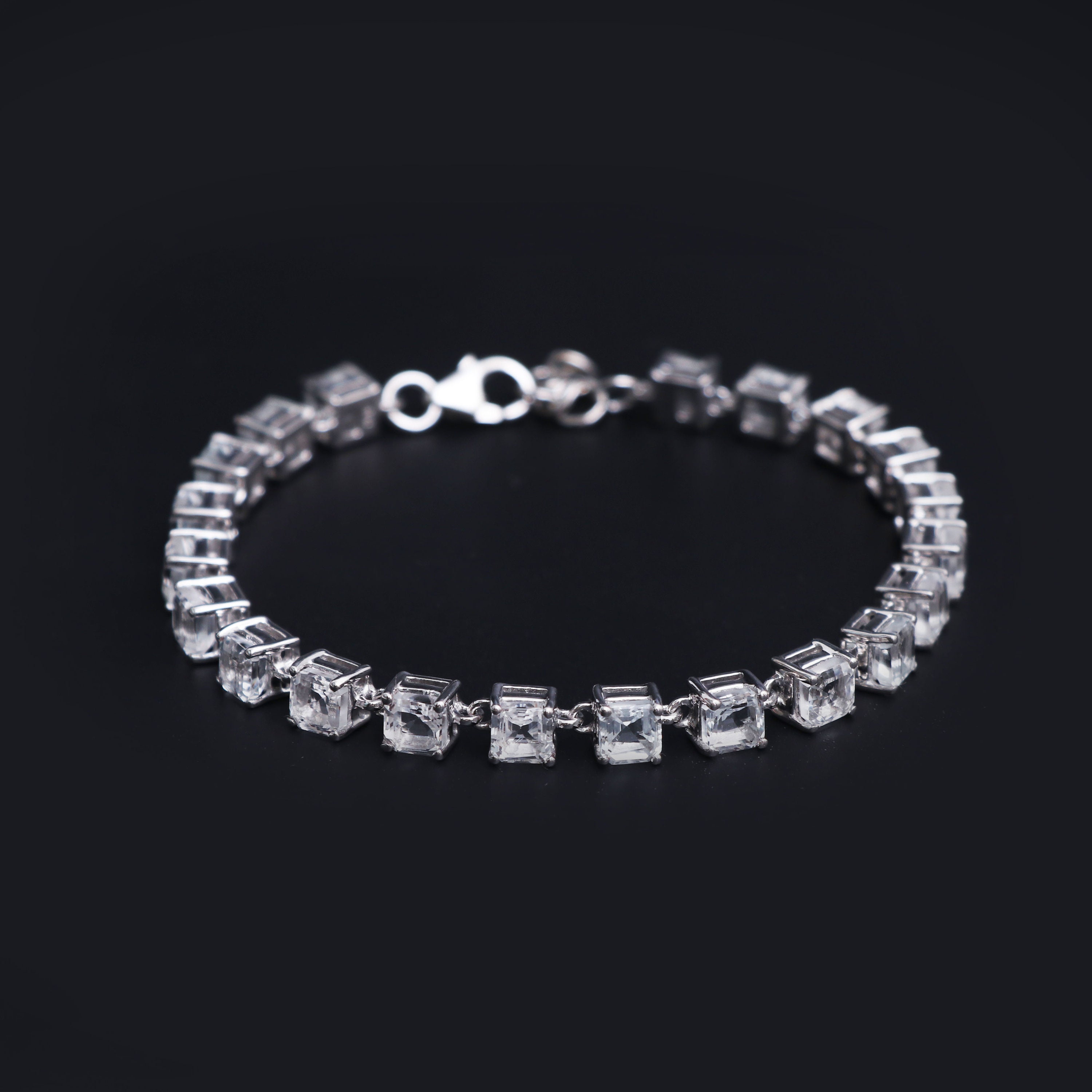 Tennis Bracelet Natural White Topaz Bracelet 925 Sterling Etsy UK