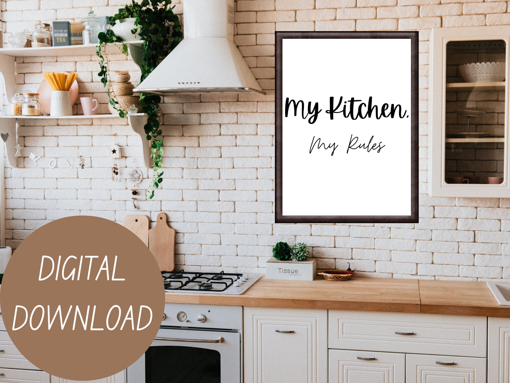 Kitchen Wall Art Printable Kitchen Wall Decor Simple Kitchen Etsy