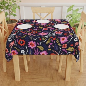 Dancing Skeletons Tablecloth  • Kitchen and Dining • Tablecloth • Decor • Halloween Tablecloth • Gift for the Home • Gifts • Gifts for Her