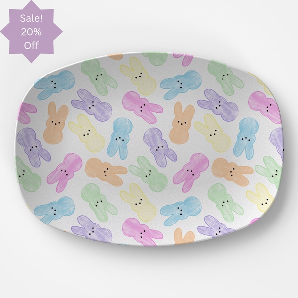 Easter Pastel Peeps Platter| Unbreakable Serving Platter | Outdoor Entertaining | Seasonal Kitchen and Dining