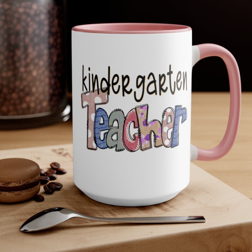 Kindergarten Teacher Coffee Mug Teacher Mug Ceramic Coffee Mug Morning Tea Cup Pink Mug Saying Mug Large Coffee And Tea Mug Teesummer