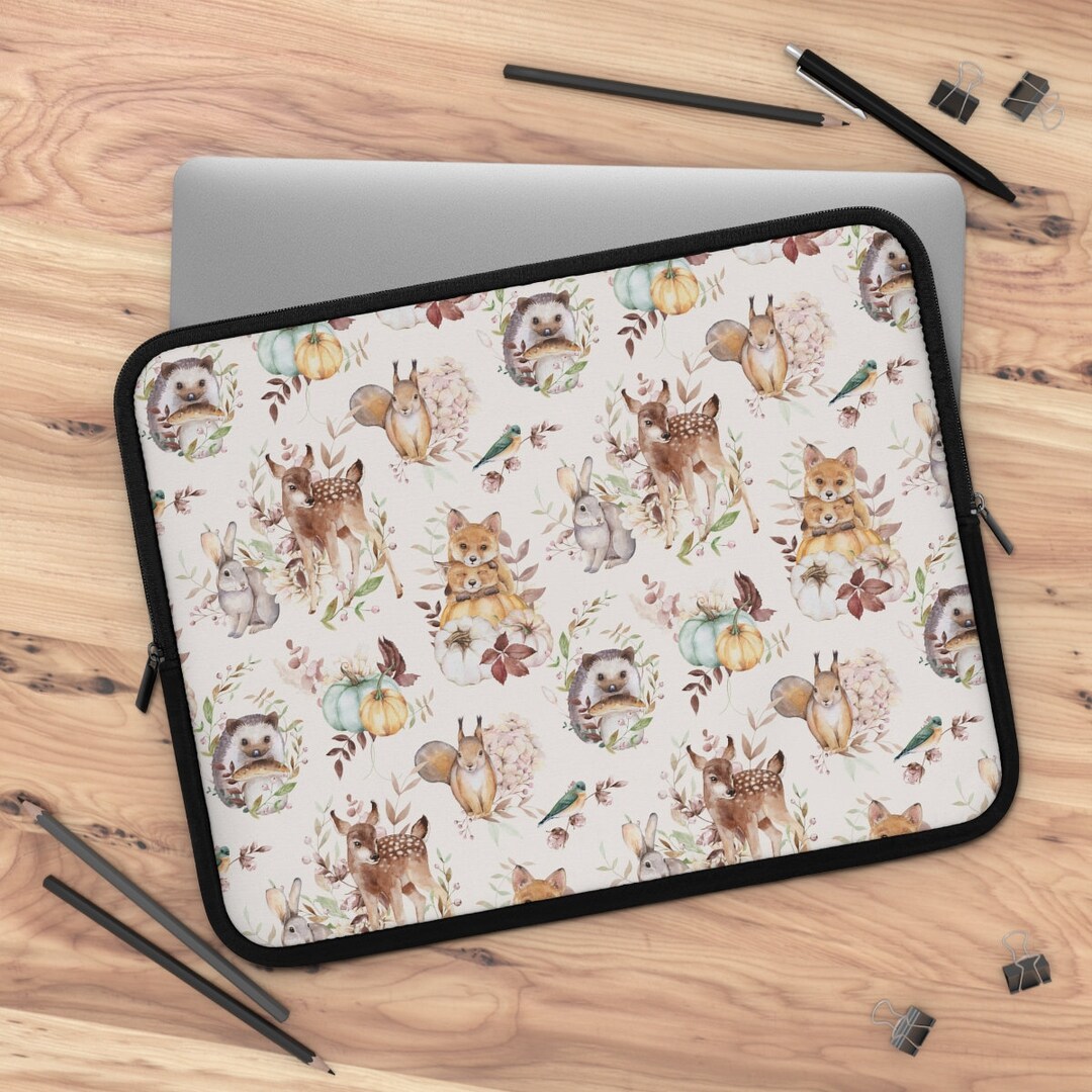 Woodland Animals Laptop Sleeve Laptop Case Office Gift Etsy