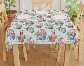 Easter Bunnies Tablecloth | Easter Kitchen Decor | Holiday Decor | Seasonal Home Decor