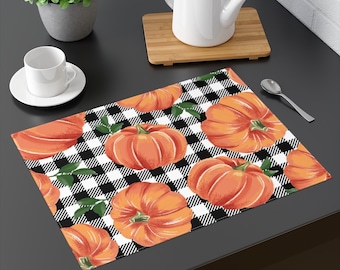 Farmhouse Pumpkins Cotton Placemat, 1 pc • Kitchen and Dining • Kitchen Decor • Decor • Gift for the Home • Fall Placemat • Thanksgiving