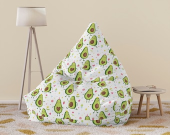 Kawaii Avocados Bean Bag Chair Cover • Floor Seating • Kids Furniture • Dorm Decor • Home Decor • Bean Bag Cover
