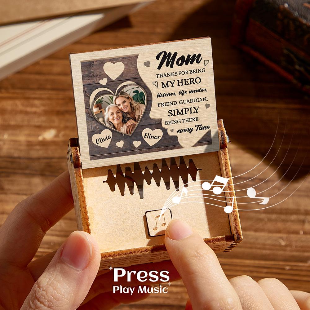 Record Music Box Custom Voice Recording Music Box – Wooden Audio Keepsake (upload Any ...