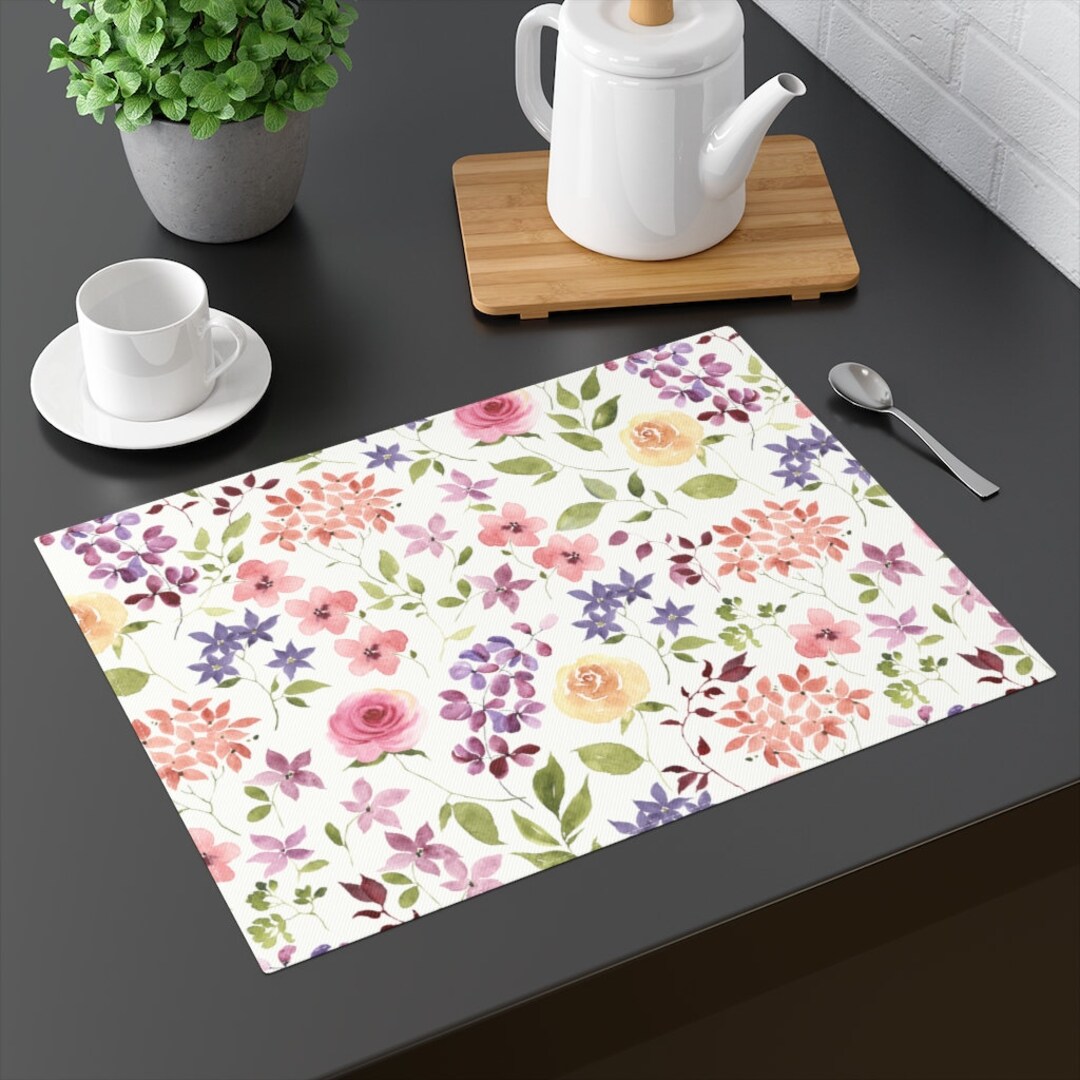Vintage Flower Yellow with Orange Placemat Set main image 1