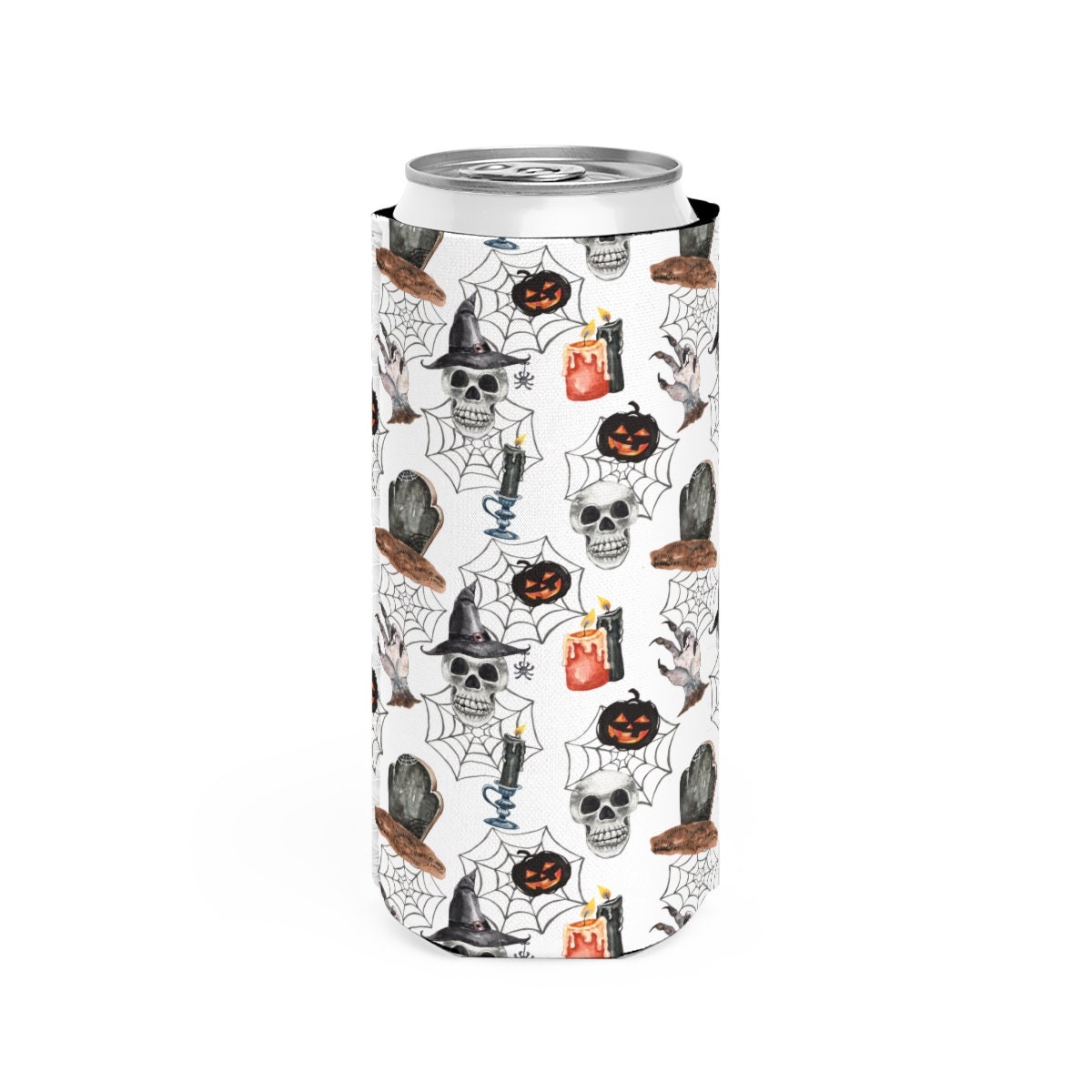 Calaveras y calabazas Slim Can Cooler - Etsy