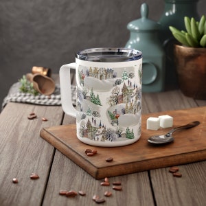 Winter Village Insulated Insulated Coffee Mug • Mug • Coffee Mug • Stainless Steel Mug • Travel Mug • Best Friend Gift • Gift for Her • Gift