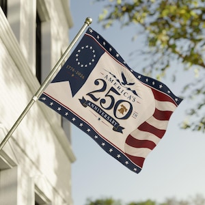 Amerikas 250-årsjubileumsflagga med dubbelsidig design | Dekoration för tvåhundraårsjubileum 1776-2026 | Flagga för den 4 juli
