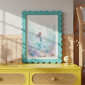 Watercolor Mermaid Art Print: Fantasy Ocean Wall Decor