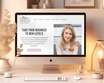 Canva Website Template für Coach, Landing Page Website, Business Coach Website, Canva Verkaufsseite Template, Coaching Website Design Canva