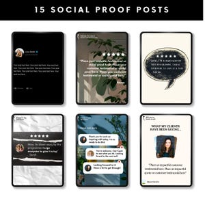15 Testimonial Social Media Vorlagen | Social Proof Beiträge | Instagram + LinkedIn-Vorlagen | Kundenbewertungsvorlagen, Canva für Sie erledigt