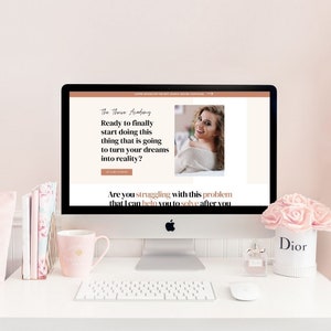Sales Page Template, Highly Converting Landing Page for Online Course, Terracotta Website Sales Page, Link Page to your Course Platform