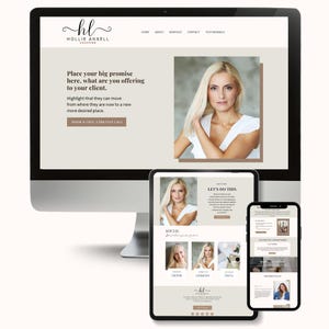 Beige canva websitesjabloon, neutrale websitesjabloon, website voor coaches, website Done for You, coachingsjablonen, videotutorial