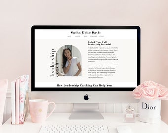 Coaching-Website-Vorlage, Canva-Website-Vorlage für Coaches, Coach-Verkaufsseite, Done for you-Coaching-Website, Team-Leadership-Coach-Website