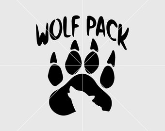 Nevada Wolf Pack SVG, Wolf Pack SVG con fiocco, anelli del branco di lupi, animale SVG, SVG per maglietta, file di stampa digitale, regalo personalizzato SVG