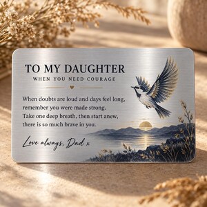 Dad to Daughter Wallet Card, Courage Gift, Inspirational Daughter Keepsake