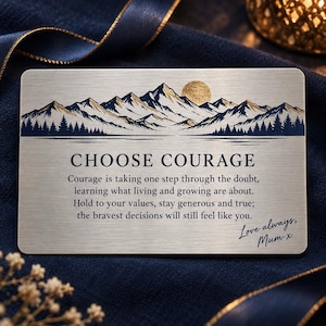 Mum to Son Metal Wallet Card, Choose Courage Keepsake Gift