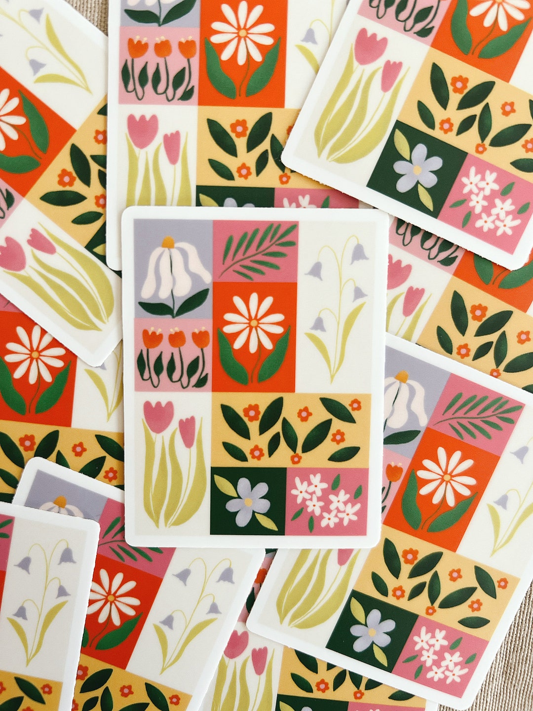 Flower Pattern Sticker, Book Vinyl, Waterproof, Laptop Water Bottle ...