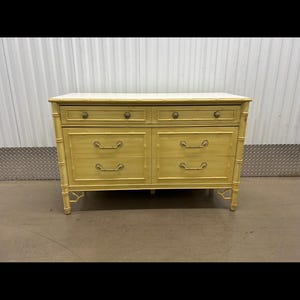 Vintage Faux Bamboo 6-Drawer Dresser in Hollywood Regency Coastal Chic ***ready to custom lacquer***