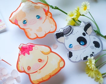 Cute Cow Phone Grips, Kawaii Cow Phone Grip, Glitter Cow Acrylic Grips, Gifts for friends, Cow Accessories