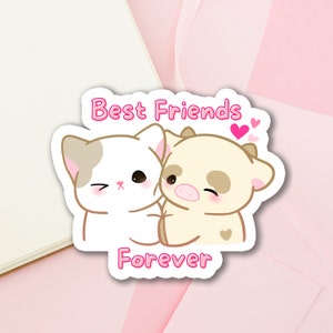 Adesivo gatto e mucca Best Friends Forever