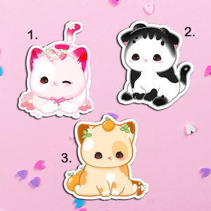 Cute Ice Cream Cats Stickers, Cute Kitty Stickers, Adorable animal stickers, Cat lover, Cute Cat Sticker Collection, Kawaii Cat stickers image 1