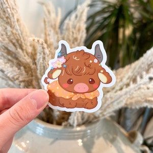 Cute Cottagecore Cow Stickers, Country Cow Stickers, Cute Flower Cow Stickers, Vinyl Vintage Cow Set Stickers, Farmcore Cow Glossy Stickers image 5