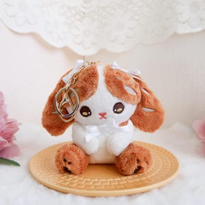 Sourdough Bun Plush Keychain, Cute bunny plush keychains, Bread theme keychains, Bread bunny plush keychains, Bag accessories, Small gifts