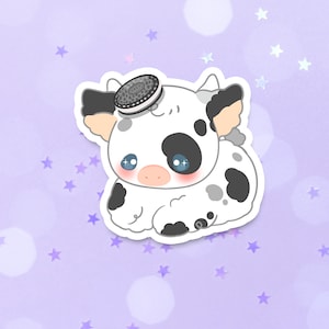 Oreo Cookie Cow Sticker, Cow Vinyl Sticker, Cute Moo Sticker, Cow Waterproof Sticker, Hydroflask Cow Sticker, Waterbottle Laptop Sticker