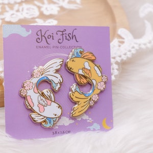 Enamel Pin: Japanese Cherry Blossom Koi Fish, Sakura Koi Fish Pair Pin ...