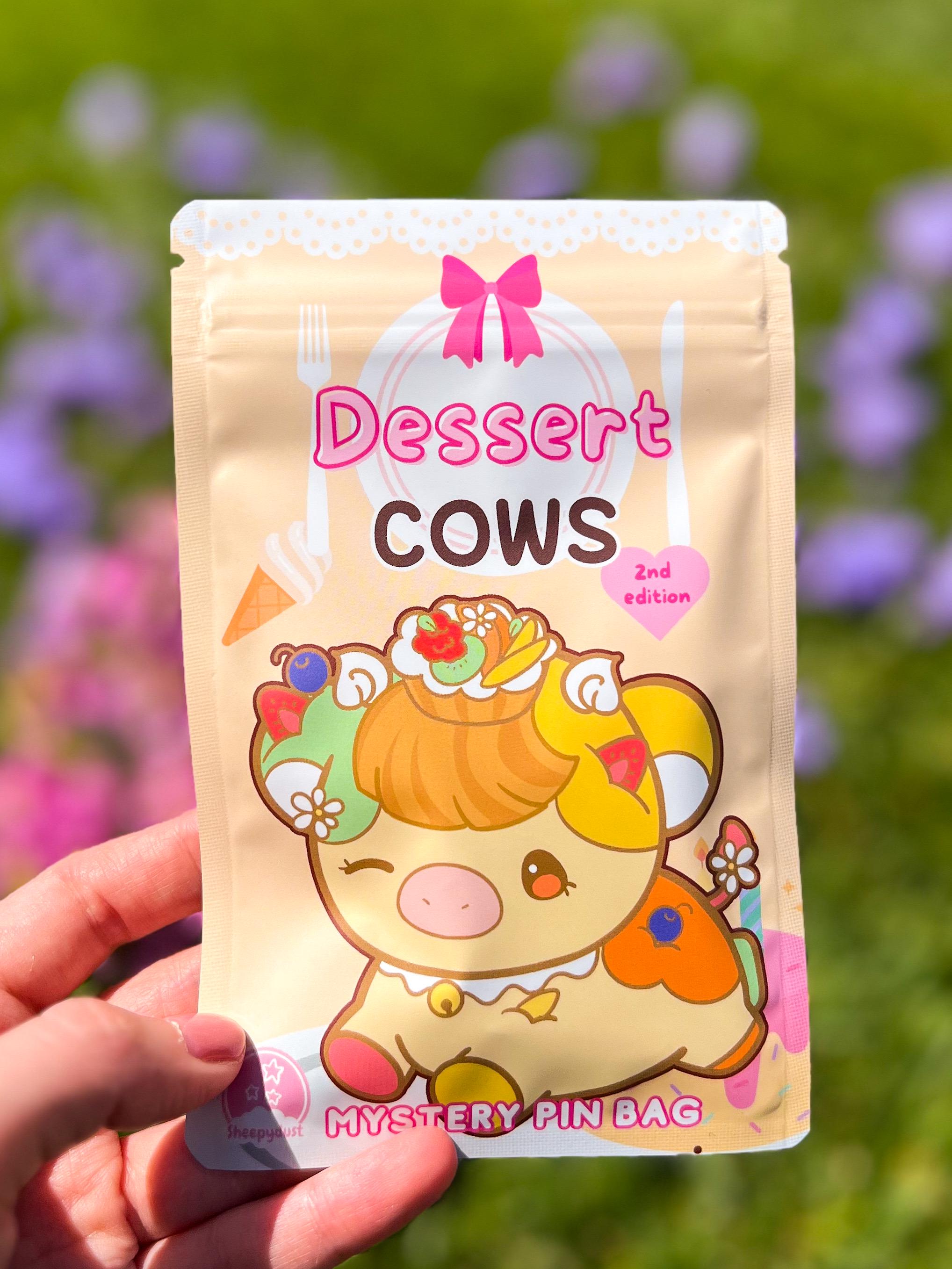 Dessert Cows Series 2 Pins Blind Bag, Surprise Pin Bag, Cute Cow