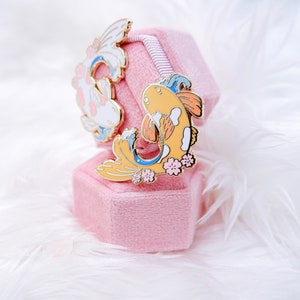 Enamel Pin: Japanese Cherry Blossom Koi Fish, Sakura Koi Fish Pair Pin ...