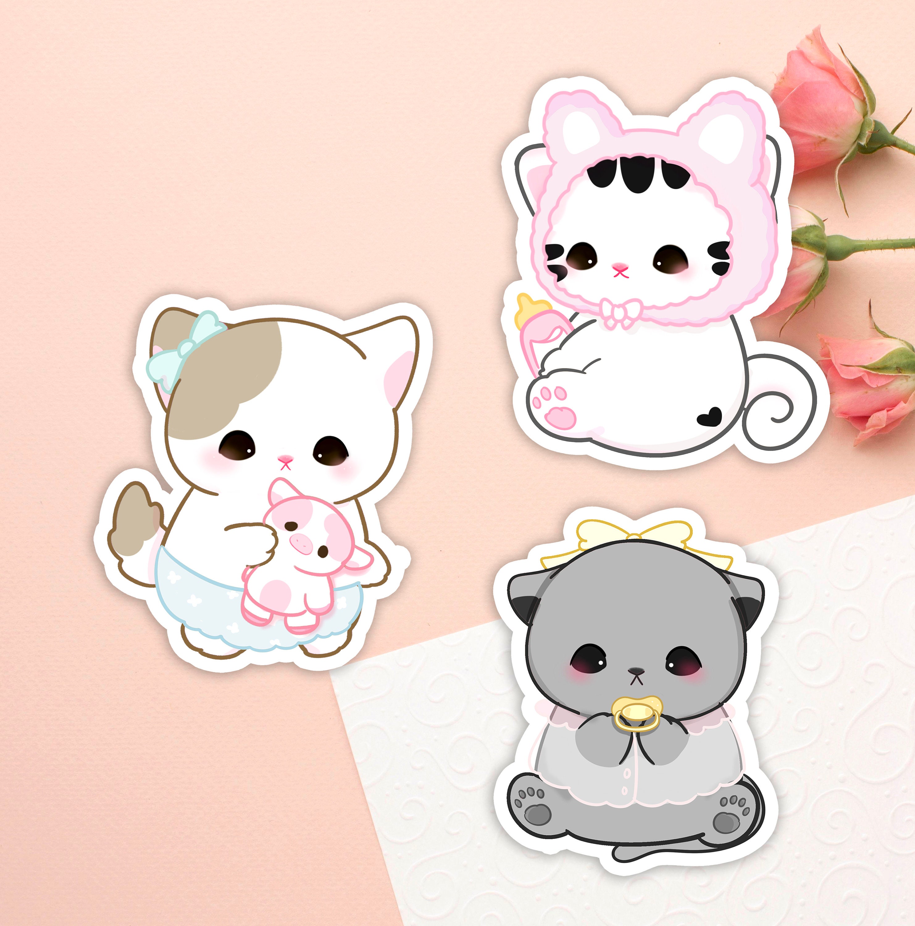 Baby Cats Vinyl Stickers - Etsy