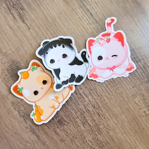 Cute Ice Cream Cats Stickers, Cute Kitty Stickers, Adorable animal stickers, Cat lover, Cute Cat Sticker Collection, Kawaii Cat stickers image 5