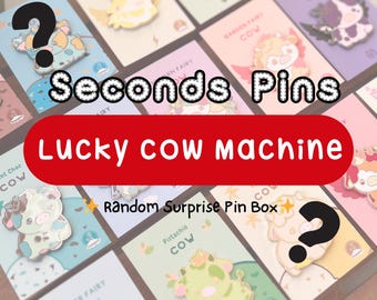 Lucky Cow Machine – Seconds Pins (B-Grades) | Random Surprise Cow Pin Box | Enamel Pin Seconds Sale