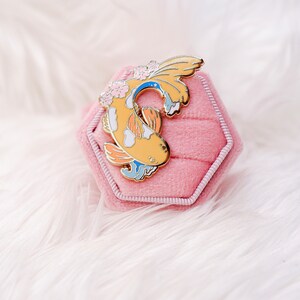 Enamel Pin: Japanese Cherry Blossom Koi Fish, Sakura Koi Fish Pair Pin ...