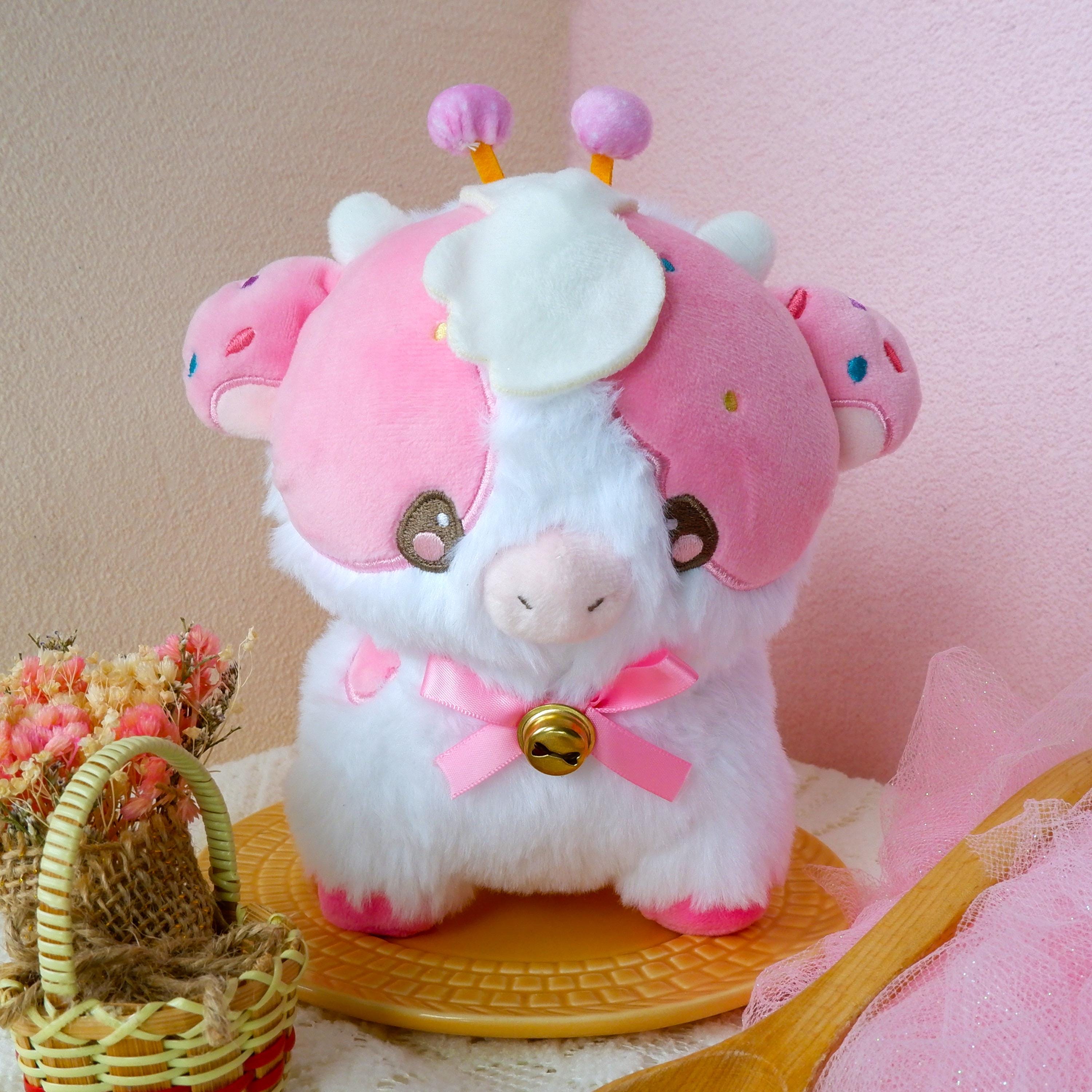 祝福のケーキポップ牛ぬいぐるみ、デザート牛ぬいぐるみ、かわいい牛